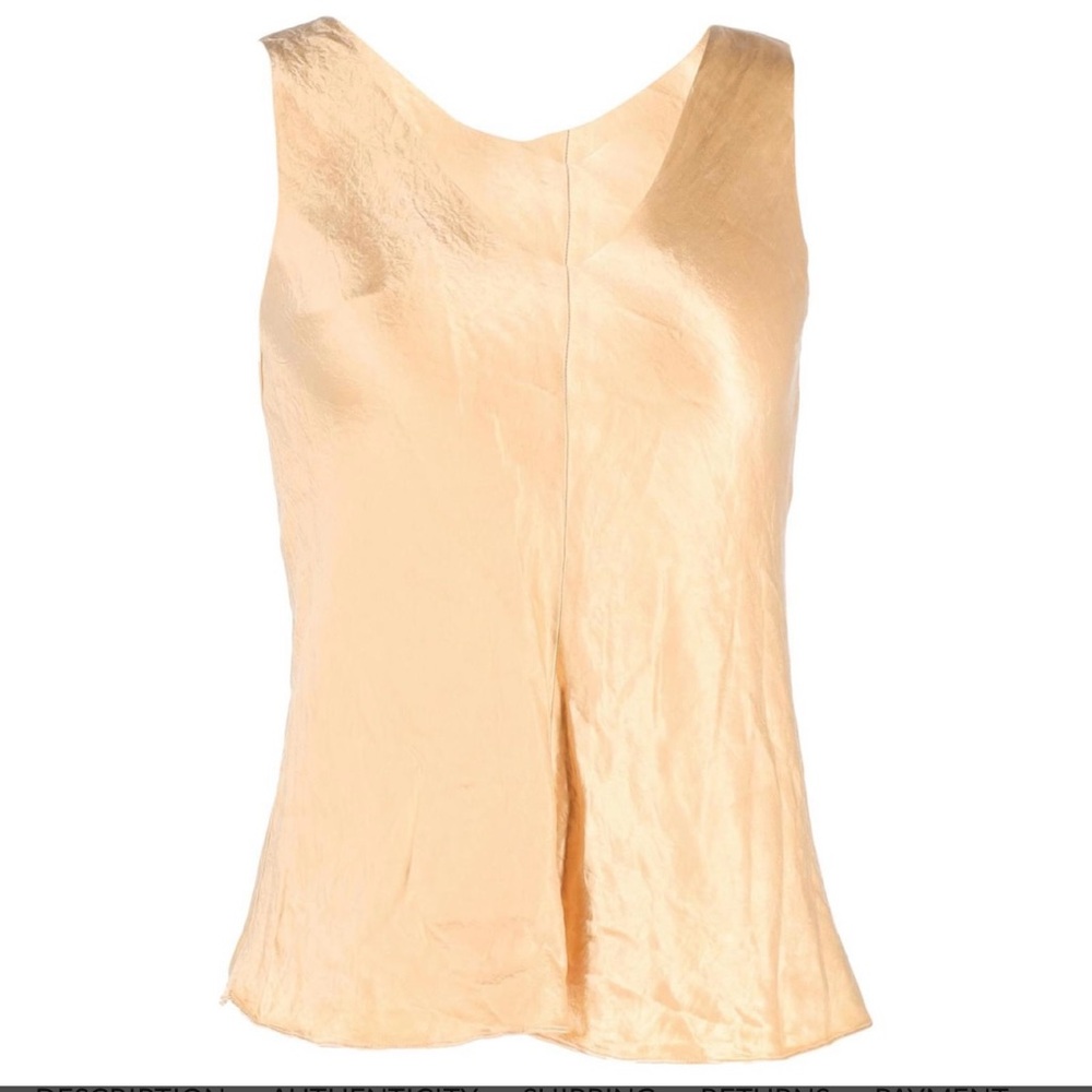 THE ROW S Gold viscose Sleeveless Tank Top Blouse Luxe!